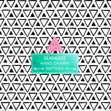 Vector monochrome hand drawn seamless pattern Stock Illustration