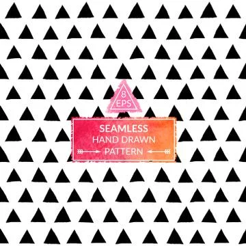 Vector monochrome hand drawn seamless pattern Stock Illustration