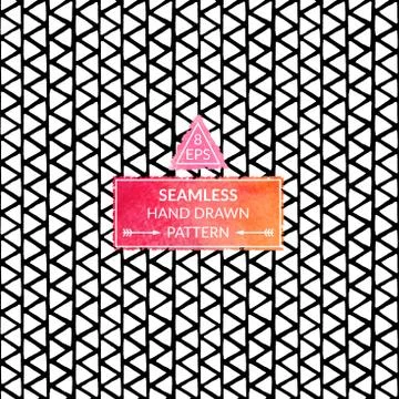 Vector monochrome hand drawn seamless pattern Stock Illustration