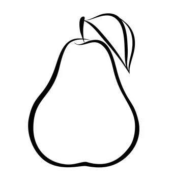 Vector monochrome illustration of pear logo. Stock Illustration