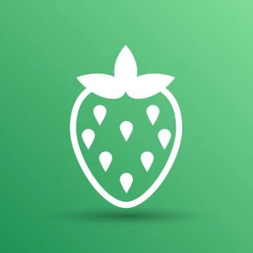 Vector monochrome illustration of strawberries logo food Stock Illustration