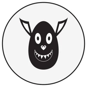 Vector monochrome monster character Illustrazione stock