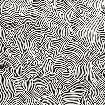 Vector monochrome pattern, curved lines, black and white grunge background Stock Illustration