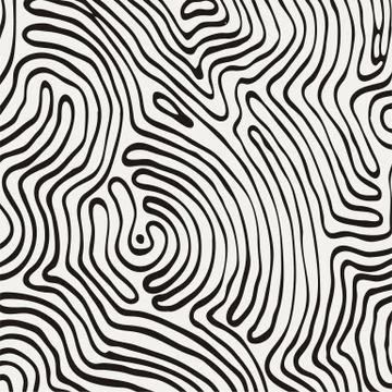 Vector monochrome pattern, curved lines, black and white grunge background 스톡 일러스트