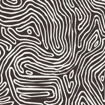 Vector monochrome pattern, curved lines, black and white grunge background 스톡 일러스트
