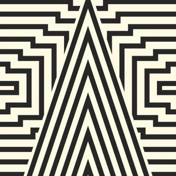 Vector monochrome pattern. Illustration geometricoptical illusion Stock Illustration