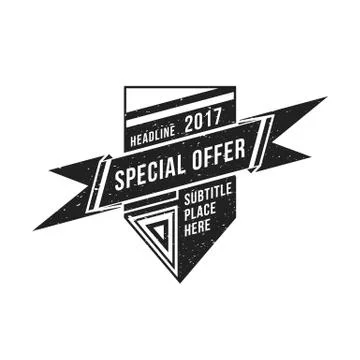 Vector monochrome retro badge design. Stock Illustration