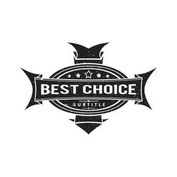 Vector monochrome retro badge design. Stock Illustration