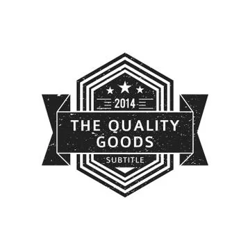 Vector monochrome retro badge design. Illustrazione stock