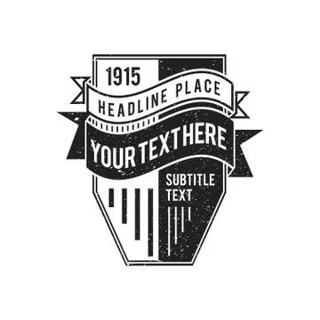 Vector monochrome retro badge design. Illustrazione stock