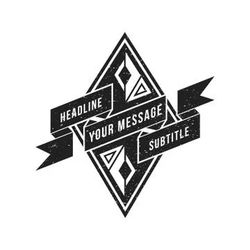 Vector monochrome retro badge design. Stock Illustration