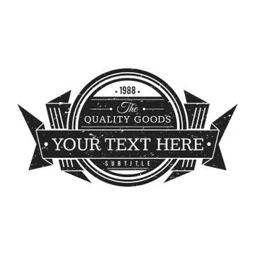 Vector monochrome retro badge design. Stock Illustration