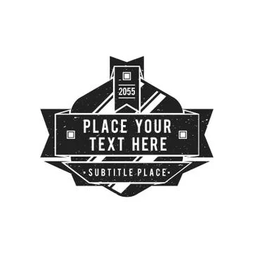 Vector monochrome retro badge design. Stock Illustration