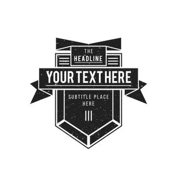 Vector monochrome retro badge design. Stock Illustration