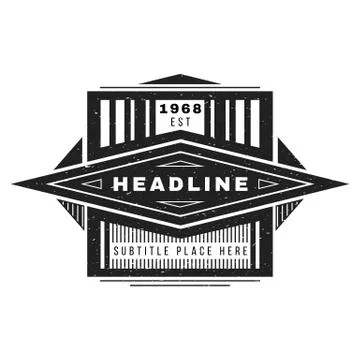 Vector monochrome retro badge design. Stock Illustration