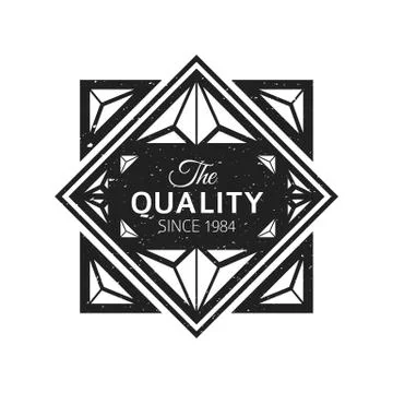 Vector monochrome retro badge design. Stock Illustration