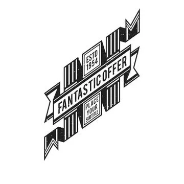 Vector monochrome retro badge design. Stock Illustration