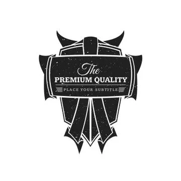 Vector monochrome retro badge design. Stock Illustration