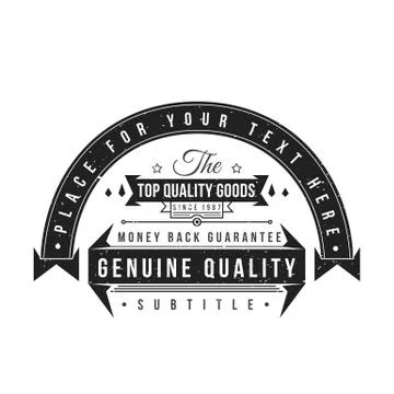 Vector monochrome retro badge design. Stock Illustration