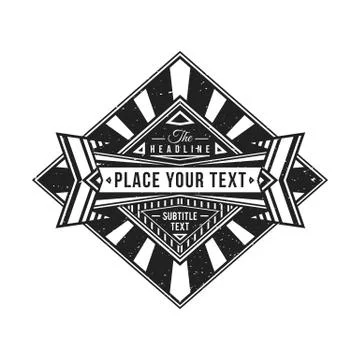 Vector monochrome retro badge design. Stock Illustration