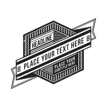 Vector monochrome retro badge design. Stock Illustration