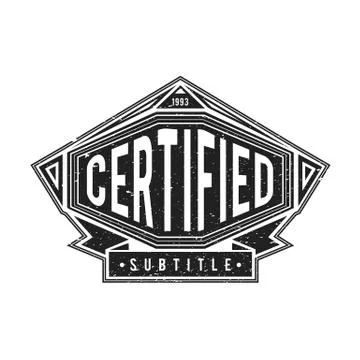 Vector monochrome retro badge design. Stock Illustration