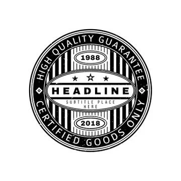 Vector monochrome retro badge design. Stock-Illustration
