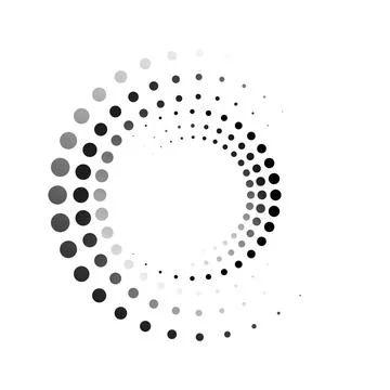 Vector. Monochrome round logo, dotted frame. Ilustración de archivo