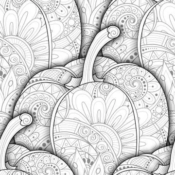Vector Monochrome Seamless Pattern with Decorative Bell Pepper Illustrazione stock