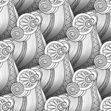 Vector Monochrome Wave Seamless Pattern Illustrazione stock