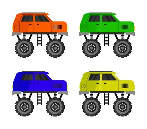 Vector monster truck on white background Stock Illustration