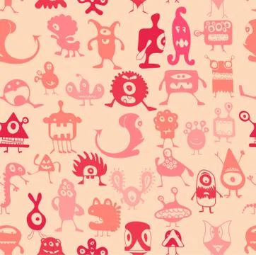 Vector. Monsters pattern Stock Illustration