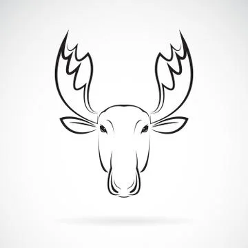 Vector of moose deer head design on white background., Wild Animals. Easy edi Stock Illustration