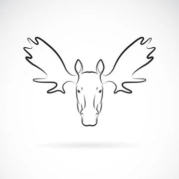 Vector of moose deer head design on white background., Wild Animals. Easy edi Stock Illustration