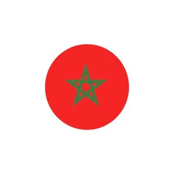 Vector - Morocco Flag Glossy Button イラスト素材