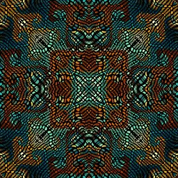 Vector mosaic art pattern. Curved mosaic image イラスト素材