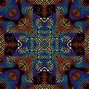 Vector mosaic art pattern. Curved mosaic image Stock Illustration