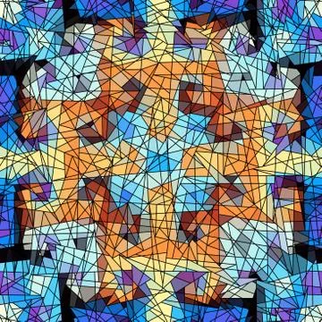 Vector mosaic art pattern. Curved mosaic image イラスト素材