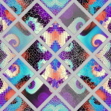 Vector mosaic art pattern. Vector mosaic image 스톡 일러스트