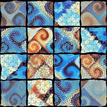Vector mosaic art pattern. Vector mosaic image Illustrazione stock