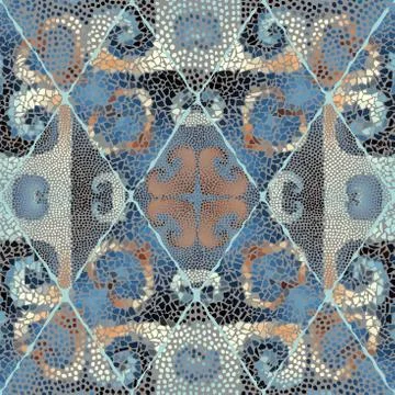 Vector mosaic art pattern. Vector seamless image Illustrazione stock