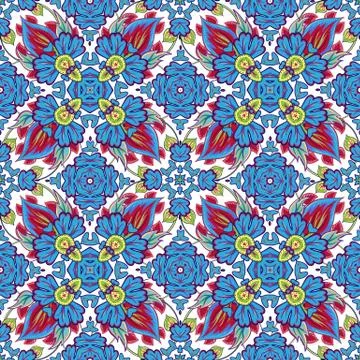 Vector mosaic background, ceramic tiles, majolica, seamless pattern Stock Illustration