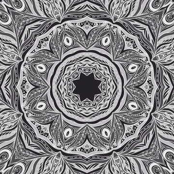 Vector Mosaic Lace Pattern. Circle Background Stock Illustration