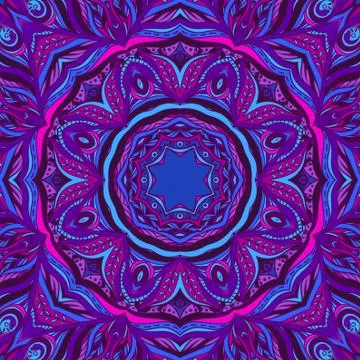 Vector Mosaic Lace Pattern. Circle Background 스톡 일러스트