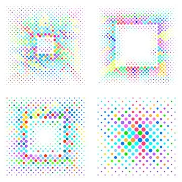 Vector mosaic square halftone backgrounds Illustrazione stock