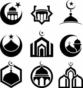 Vector mosque logo collection - islamic logo vector illustration Stock Illustration