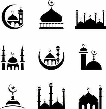 Vector mosque silhouette vector illustration islamic symbol Stock Illustration