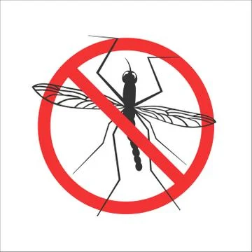 Vector mosquito stop symbol or sign Stock Illustration