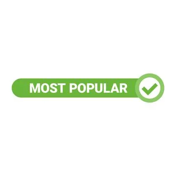 Vector most popular label on white background Stock Illustration