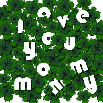 Vector. Mother's Day design. Background from green fresh grass, foliage. Stock Illustration